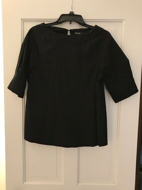Puff Sleeve Black Casual Top
